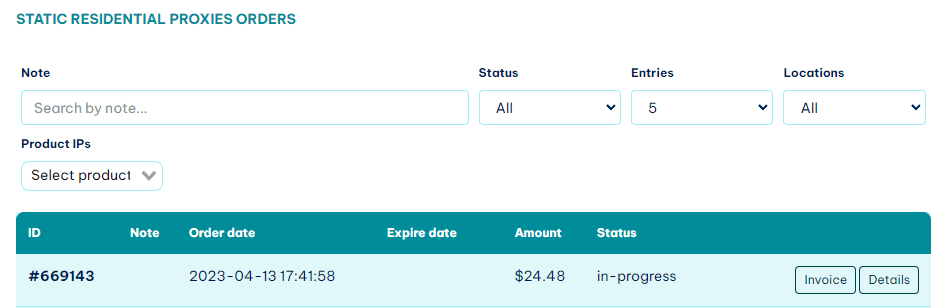 IPRoyal Services FZE LLC order status