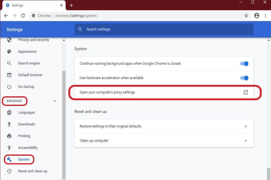 How to manually change your Proxy settings in Google Chrome