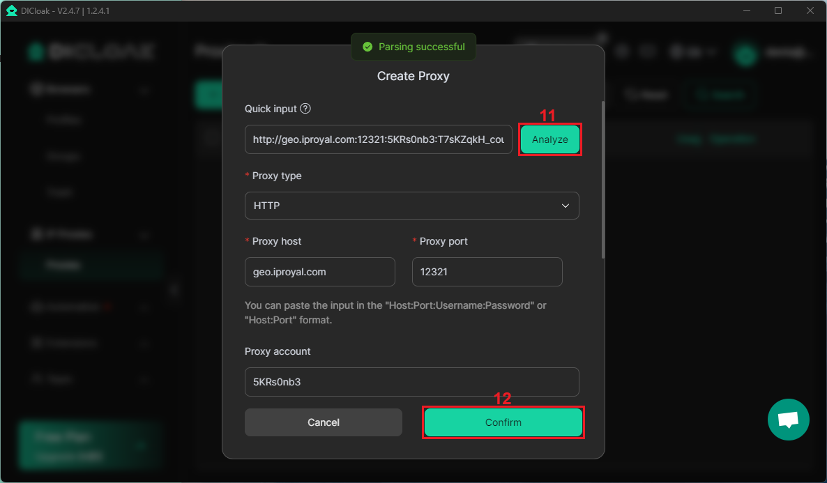 dicloak proxy credentials analysis and auto configuration