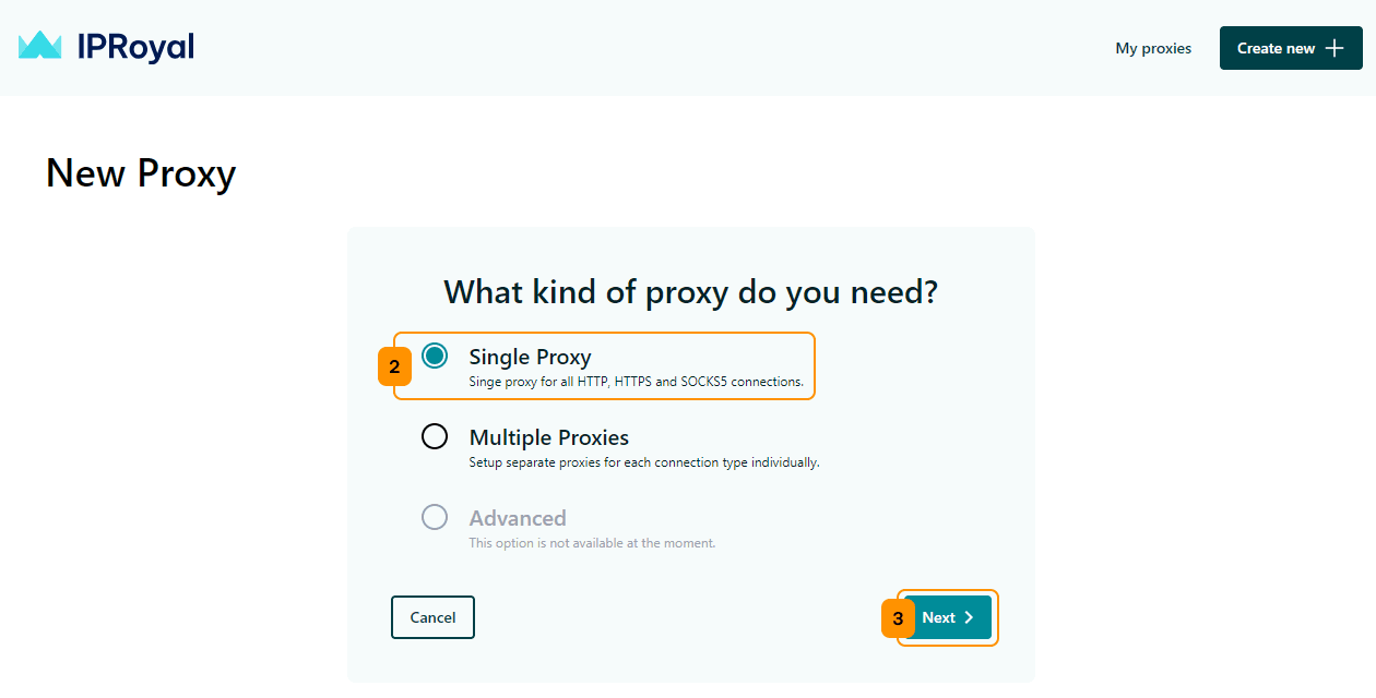 IPRoyal proxy management extension single proxy profile