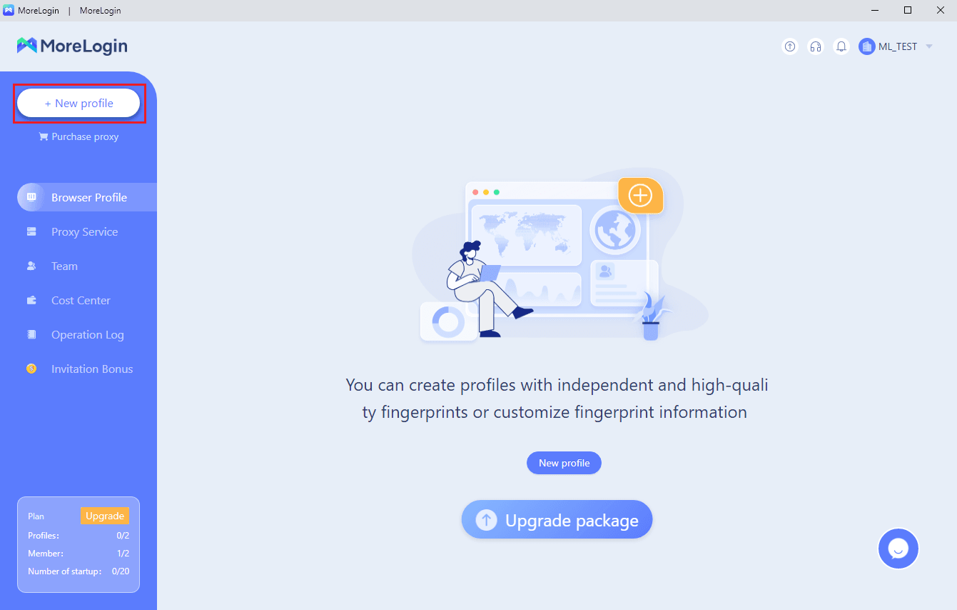 morelogin creating a new profile