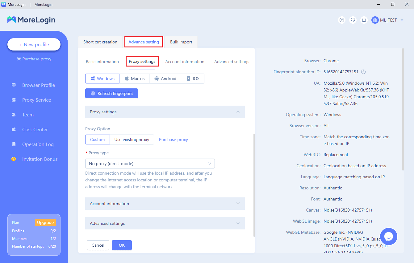 morelogin proxy settings