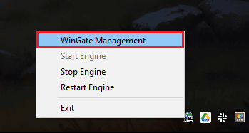 WinGate notification area icon