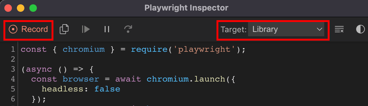 recording browser actions in playwright
