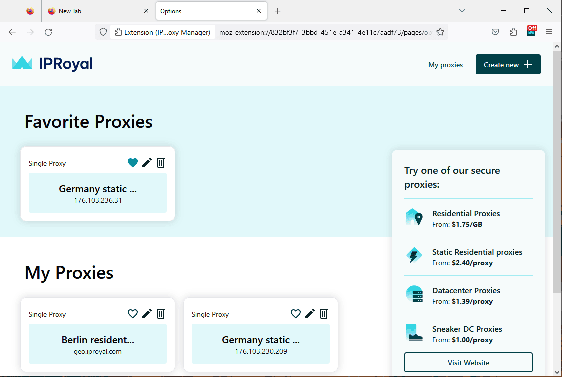 Proxy settings and fallback