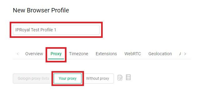 set up proxies in GoLogin