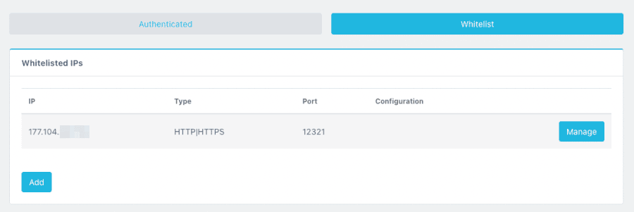 IPRoyal IP whitelist tab