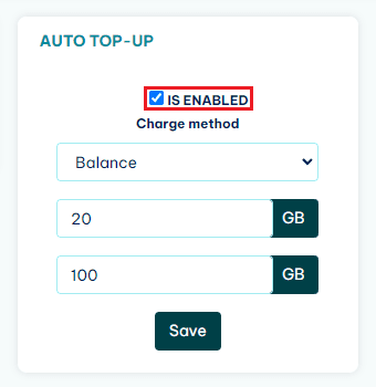 IPRoyal disable auto top-up