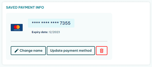 IPRoyal saved payment info section