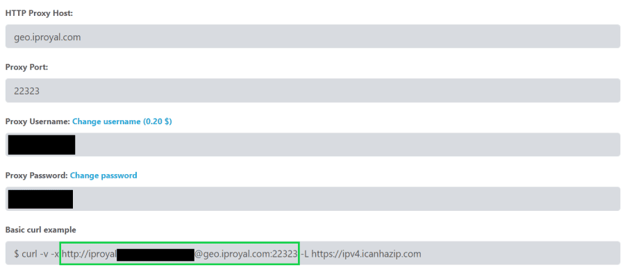 IPRoyal residential proxy dashboard